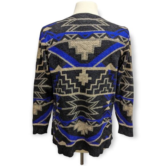 Cliche Couture Southwest Wool Cardigan Womens Medium Purple Western Cozy Aztec - Picture 4 of 5